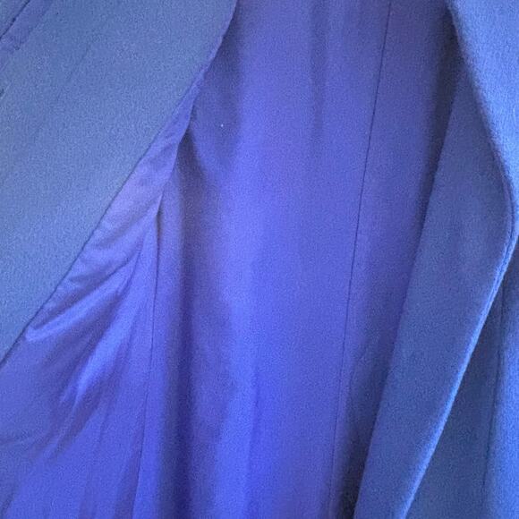 Vintage Rothschild Girl's Wool Blend Long Coat Velvet Trim Royal Blue Size 8 - Picture 7 of 11